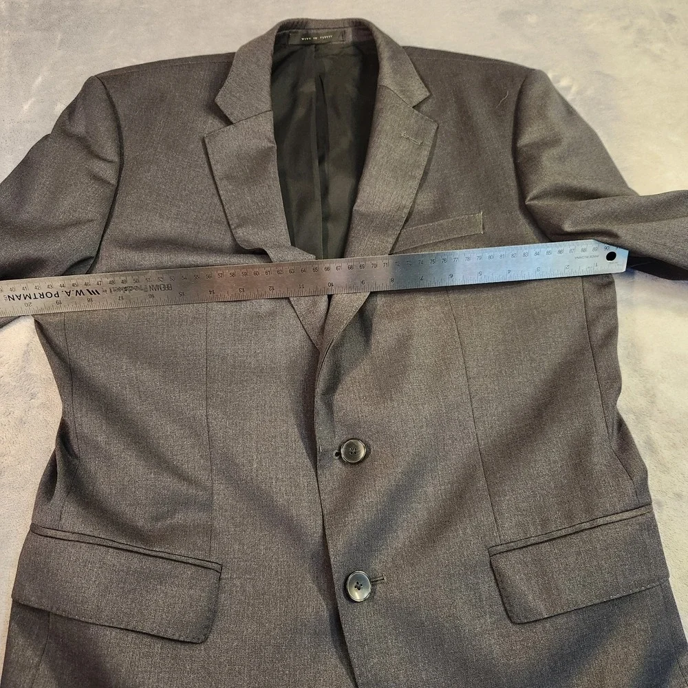 BOSS Hugo Boss Blazer Mens 40S Charcoal Gray Super 120s Wool Trabaldo Togna